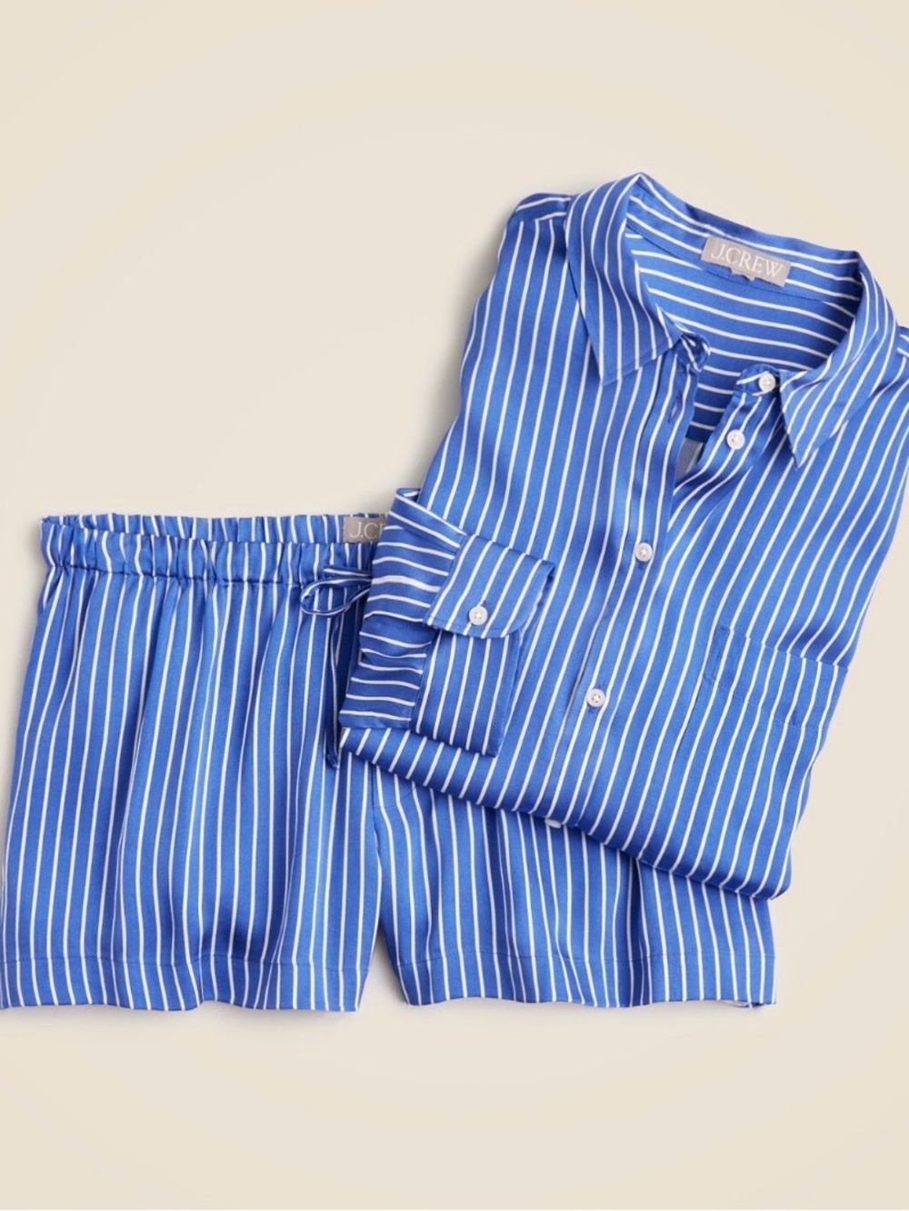 J Crew Soft Shine Pajama short set in stripe